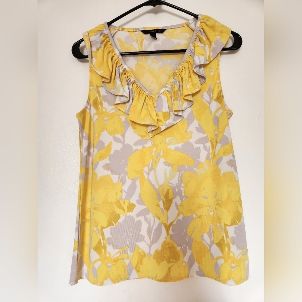 Banana Republic Sleeveless Yellow Floral Top Size XS